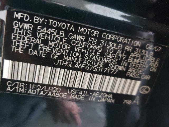 Photo 10 from auction – 2007 LEXUS LS 460L with VIN JTHGL46F675017177