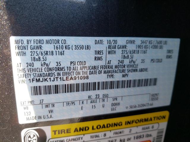 Photo 10 from auction – 2020 FORD EXPEDITION with VIN 1FMJK1JT1LEA91098