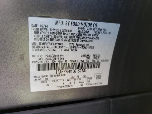 Photo 10 from auction – 2014 FORD TAURUS SEL with VIN 1FAHP2E84EG159181