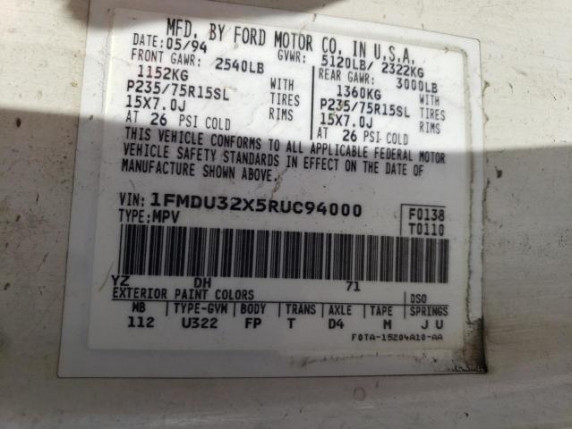 Photo 10 from auction – 1994 FORD EXPLORER with VIN 1FMDU32X5RUC94000