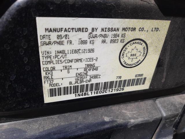 Photo 10 from auction – 2002 NISSAN ALTIMA SE with VIN 1N4BL11E02C121926