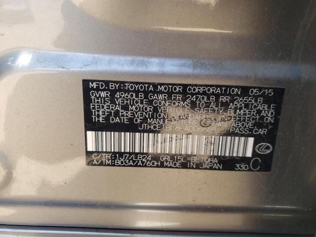 Photo 10 from auction – 2015 LEXUS GS 350 with VIN JTHCE1BL8FA006688