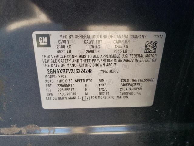 Photo 10 from auction – 2018 CHEVROLET EQUINOX LS with VIN 2GNAXREV2J6224248