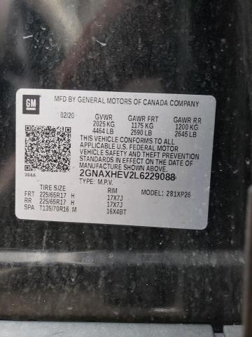 Photo 10 from auction – 2020 CHEVROLET EQUINOX LS with VIN 2GNAXHEV2L6229088