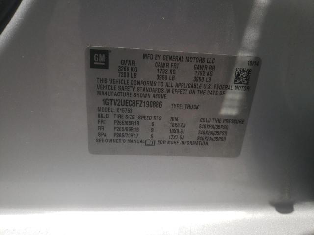 Photo 10 from auction – 2015 GMC SIERRA K15 with VIN 1GTV2UEC8FZ190886