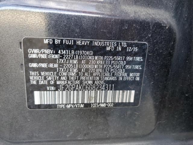 Photo 10 from auction – 2016 SUBARU CROSSTREK with VIN JF2GPAKC6G8234311