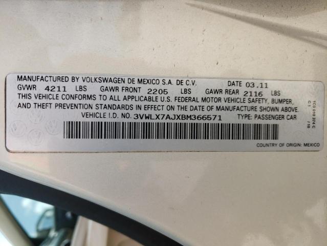 Photo 10 from auction – 2011 VOLKSWAGEN JETTA with VIN 3VWLX7AJXBM366571