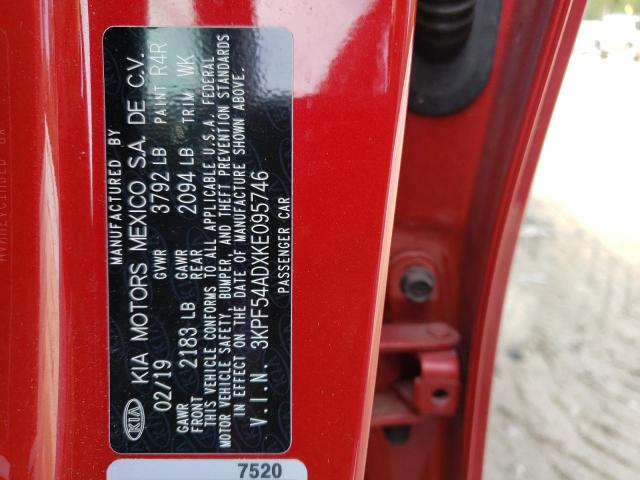 Photo 10 from auction – 2019 KIA FORTE EX with VIN 3KPF54ADXKE095746