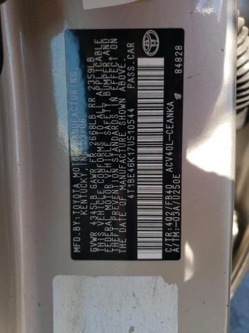 Photo 10 from auction – 2007 TOYOTA CAMRY CE with VIN 4T1BE46K17U510544
