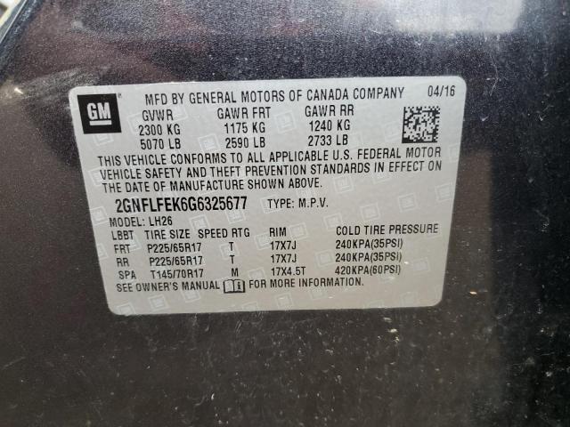 Photo 10 from auction – 2016 CHEVROLET EQUINOX LT with VIN 2GNFLFEK6G6325677