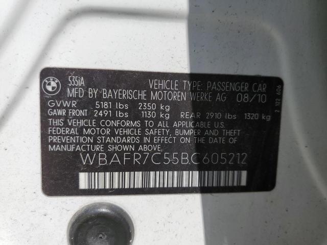 Photo 10 from auction – 2011 BMW 535 I with VIN WBAFR7C55BC605212