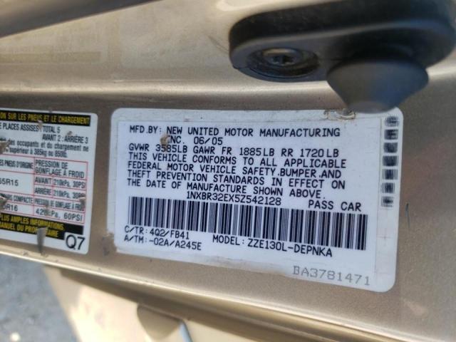 Photo 10 from auction – 2005 TOYOTA COROLLA CE with VIN 1NXBR32EX5Z542128