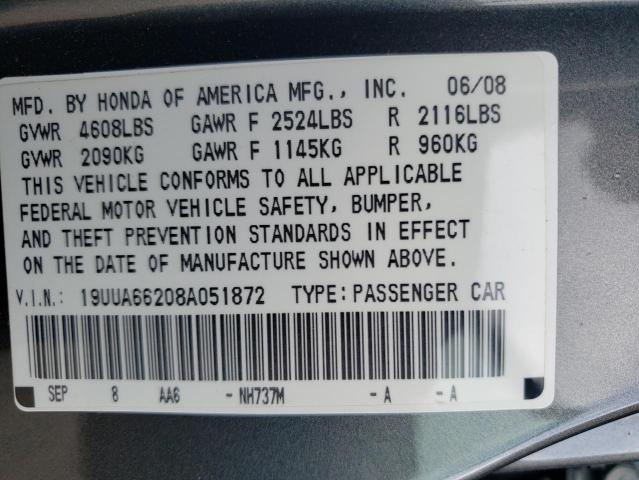Photo 10 from auction – 2008 ACURA TL with VIN 19UUA66208A051872