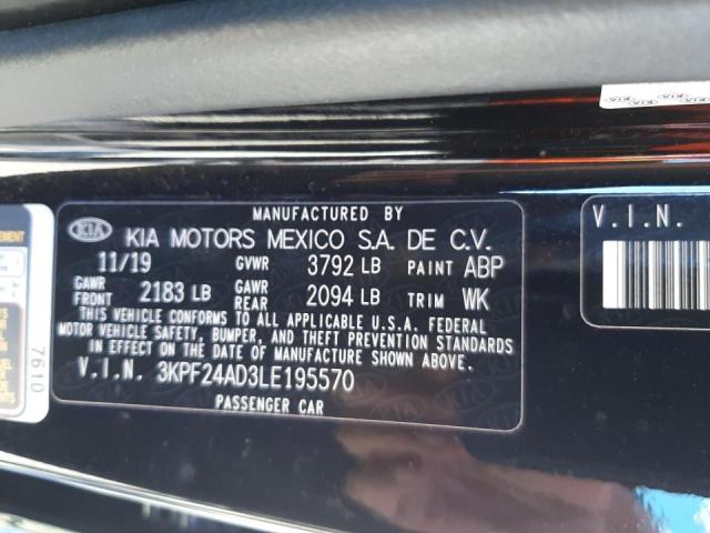 Photo 10 from auction – 2020 KIA FORTE FE with VIN 3KPF24AD3LE195570