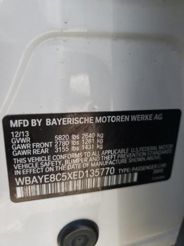 Photo 10 from auction – 2014 BMW 750 with VIN WBAYE8C5XED135770