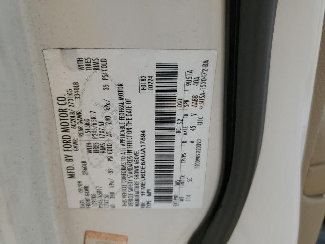 Photo 10 from auction – 2010 FORD EXPLORER X with VIN 1FMEU6DE6AUA17894