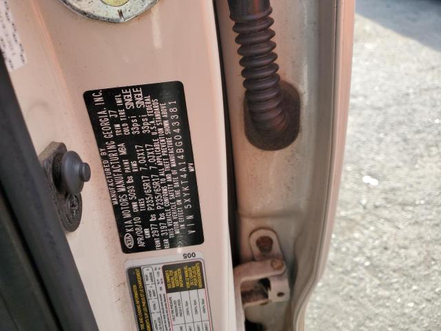 Photo 10 from auction – 2011 KIA SORENTO BA with VIN 5XYKT4A14BG043381