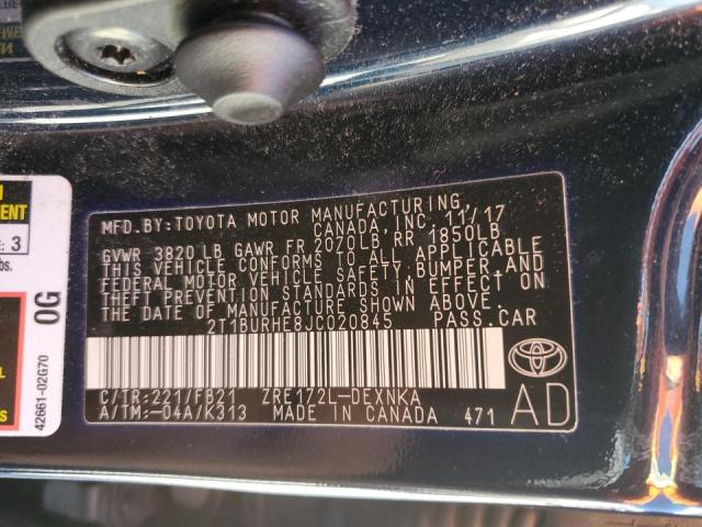 Photo 10 from auction – 2018 TOYOTA COROLLA L with VIN 2T1BURHE8JC020845