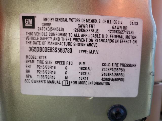 Photo 10 from auction – 2003 BUICK RENDEZVOUS with VIN 3G5DB03E83S568780