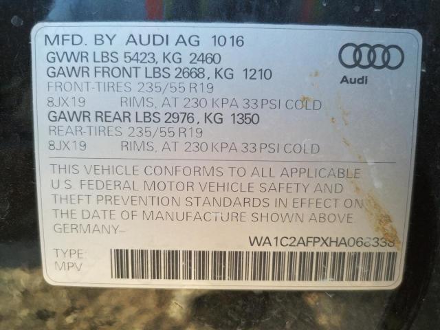 Photo 10 from auction – 2017 AUDI Q5 PREMIUM with VIN WA1C2AFPXHA068338