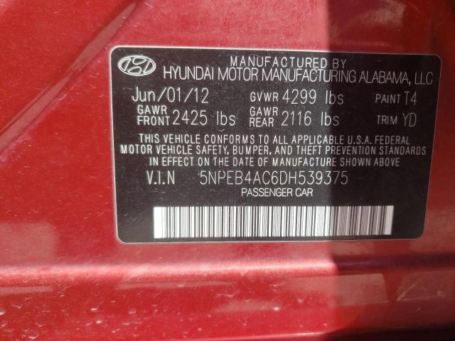 Photo 10 from auction – 2013 HYUNDAI SONATA GLS with VIN 5NPEB4AC6DH539375