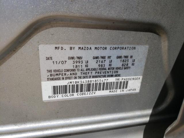 Photo 10 from auction – 2008 MAZDA 3 HATCHBAC with VIN JM1BK343881855477
