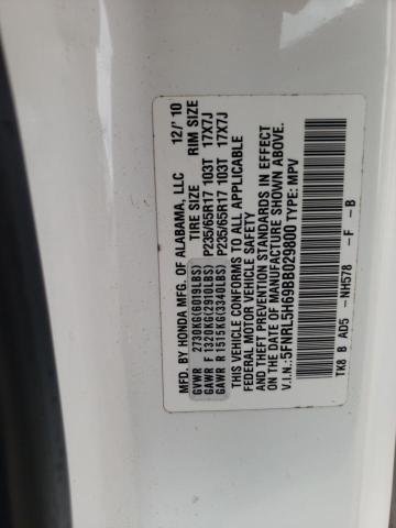 Photo 10 from auction – 2011 HONDA ODYSSEY EX with VIN 5FNRL5H69BB029800