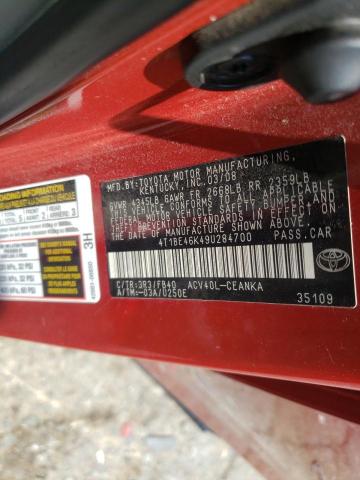 Photo 10 from auction – 2009 TOYOTA CAMRY BASE with VIN 4T1BE46K49U284700