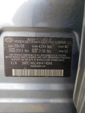 Photo 10 from auction – 2009 HYUNDAI SONATA with VIN 5NPET46C49H474846