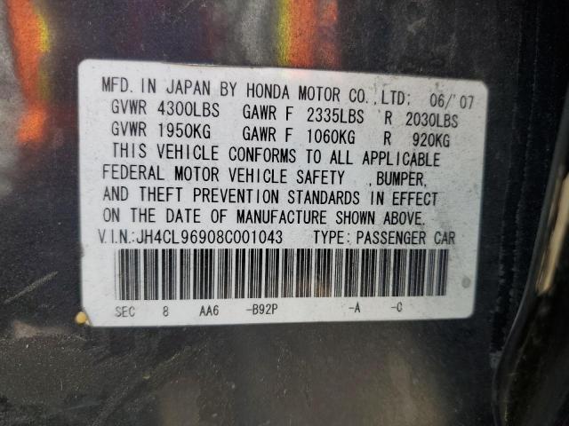 Photo 10 from auction – 2008 ACURA TSX with VIN JH4CL96908C001043