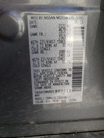 Photo 10 from auction – 2015 NISSAN ROGUE S with VIN 5N1AT2MV8FC889212