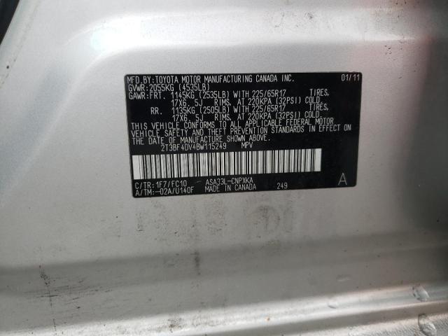 Photo 10 from auction – 2011 TOYOTA RAV4 with VIN 2T3BF4DV4BW115249