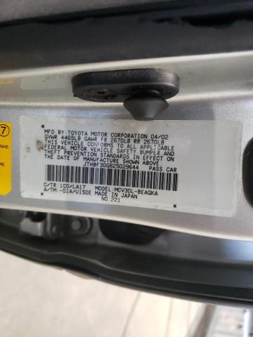 Photo 10 from auction – 2002 LEXUS ES 300 with VIN JTHBF30G825029644