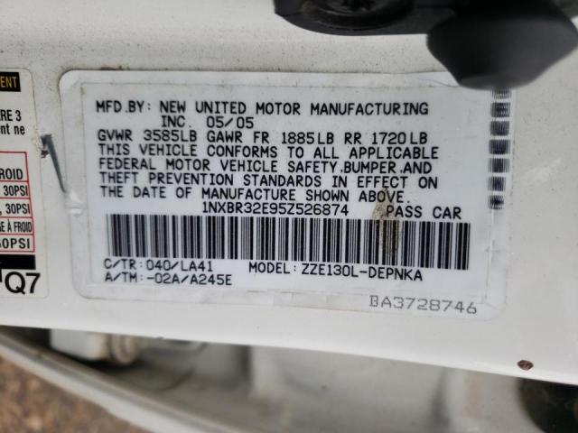 Photo 10 from auction – 2005 TOYOTA COROLLA CE with VIN 1NXBR32E95Z526874