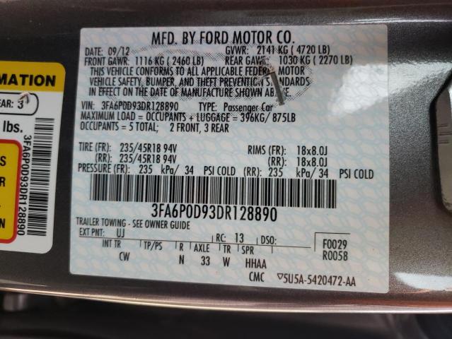 Photo 10 from auction – 2013 FORD FUSION TIT with VIN 3FA6P0D93DR128890