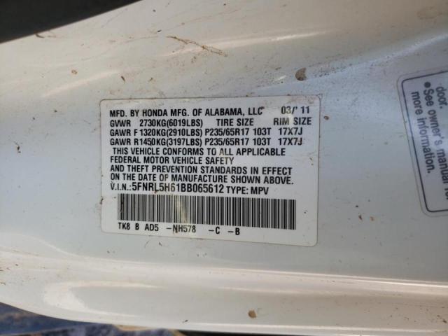 Photo 10 from auction – 2011 HONDA ODYSSEY EX with VIN 5FNRL5H61BB065612