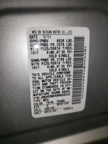 Photo 10 from auction – 2011 NISSAN ROGUE S with VIN JN8AS5MV6BW688530