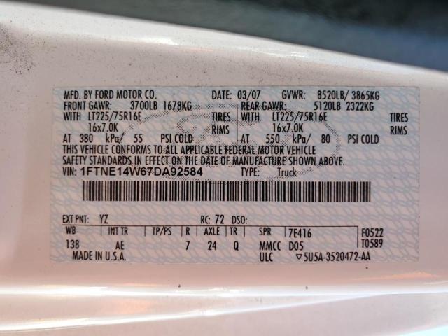 Фото 10 с аукциона – 2007 FORD E-SERIES C с VIN 1FTNE14W67DA92584