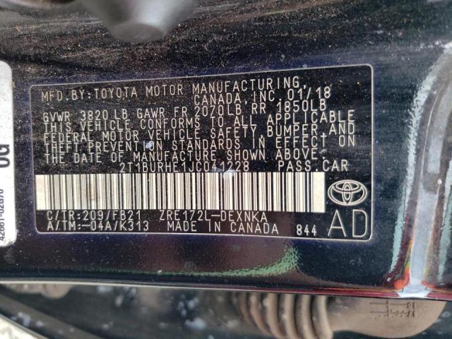 Photo 10 from auction – 2018 TOYOTA COROLLA L with VIN 2T1BURHE1JC041228
