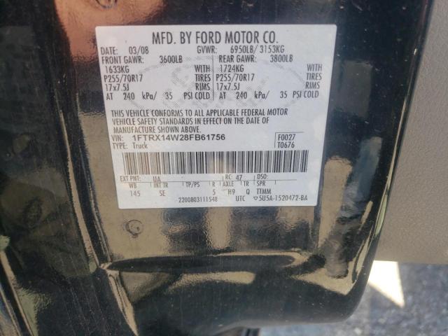 Photo 10 from auction – 2008 FORD F150 with VIN 1FTRX14W28FB61756