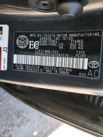 Photo 10 from auction – 2010 TOYOTA COROLLA BA with VIN 2T1BU4EE5AC282216