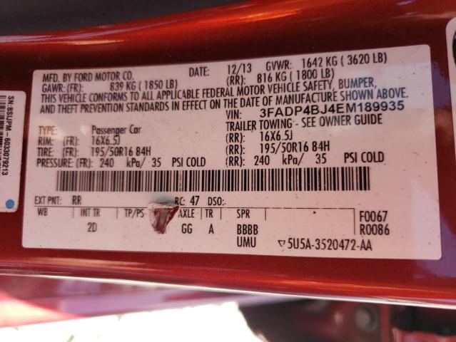 Photo 10 from auction – 2014 FORD FIESTA SE with VIN 3FADP4BJ4EM189935