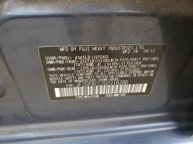 Photo 10 from auction – 2013 SUBARU XV CROSSTR with VIN JF2GPACC2D2216286