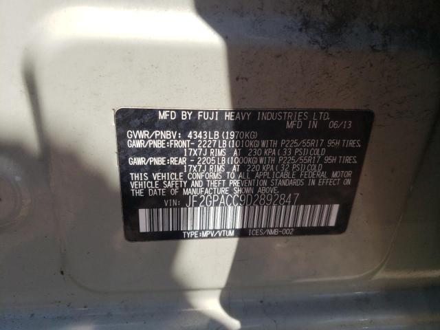 Photo 10 from auction – 2013 SUBARU XV CROSSTR with VIN JF2GPACC9D2892847