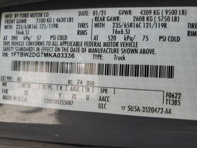 Photo 10 from auction – 2021 FORD TRANSIT T- with VIN 1FTBW2DG7MKA03336