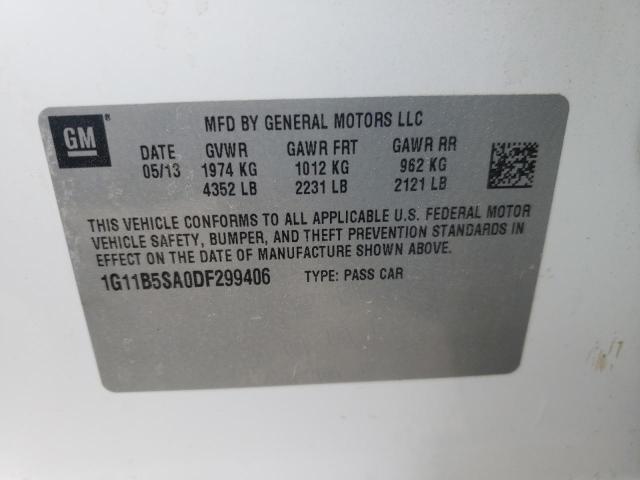 Photo 10 from auction – 2013 CHEVROLET MALIBU LS with VIN 1G11B5SA0DF299406