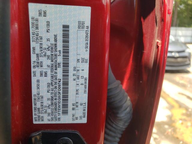Photo 10 from auction – 2016 FORD F150 SUPER with VIN 1FTEW1EGXGFD09742