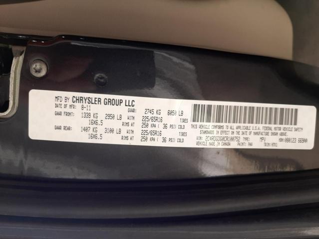 Photo 10 from auction – 2012 DODGE GRAND CARA with VIN 2C4RDGDG0CR100752