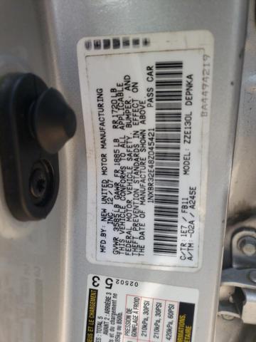 Photo 10 from auction – 2008 TOYOTA COROLLA CE with VIN 1NXBR32E48Z045421