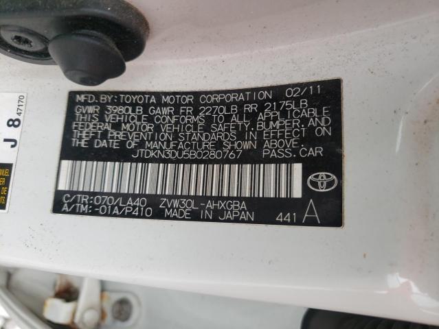 Photo 10 from auction – 2011 TOYOTA PRIUS with VIN JTDKN3DU5B0280767